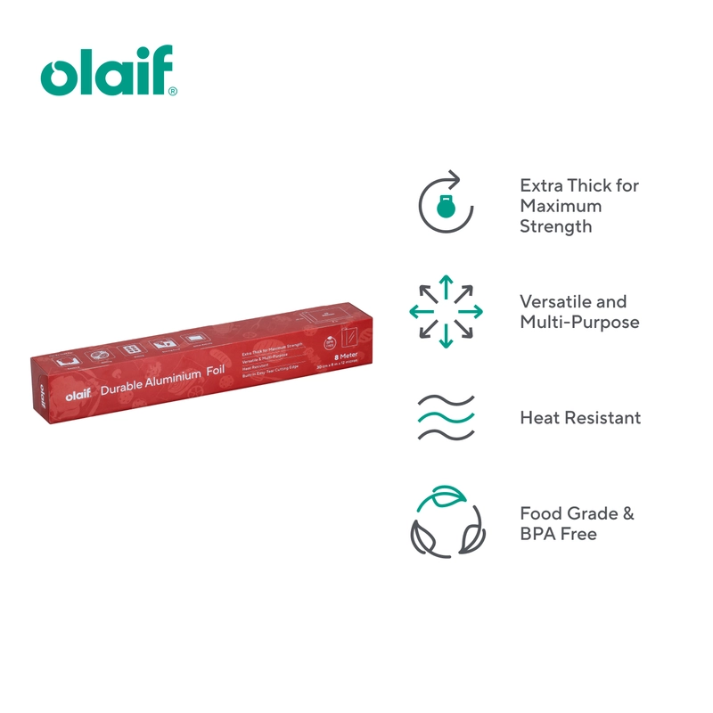 Product image Olaif Durable Aluminium Foil (30cm x 8m x 12 mic) - Kertas Panggang Aluminum Foil Kemasan Box