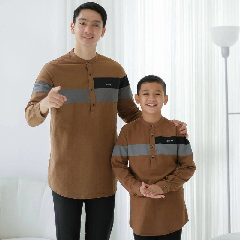 Product image Kois Batik - Baju koko pria coupel anak dan dewasa kekinian modern free peci rajut motif raden coksu M Anak raden coksu