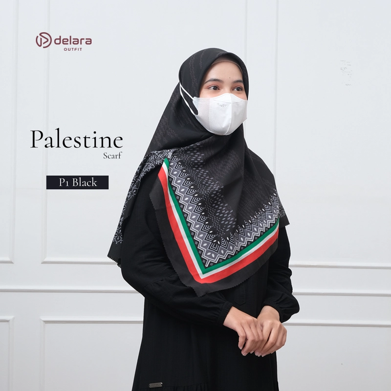 Product image SCARF MOTIF PALESTINE 110 110x110cm P1-BLACK