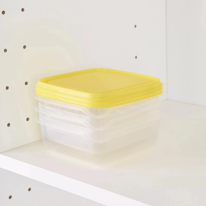 Product image RUMAH RAYA - (PO) Set Wadah Kontainer Penyimpanan Makanan Persegi 3 Pcs - PRU001 Persegi Kuning