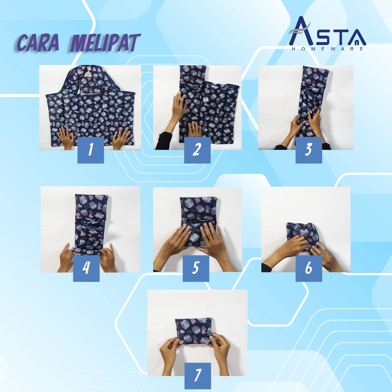 Product image Asta Homeware Official - Asta Tas Belanja Lipat Besar Jumbo Shopping Bag Tahan Air 42 x 58 cm Motif Random