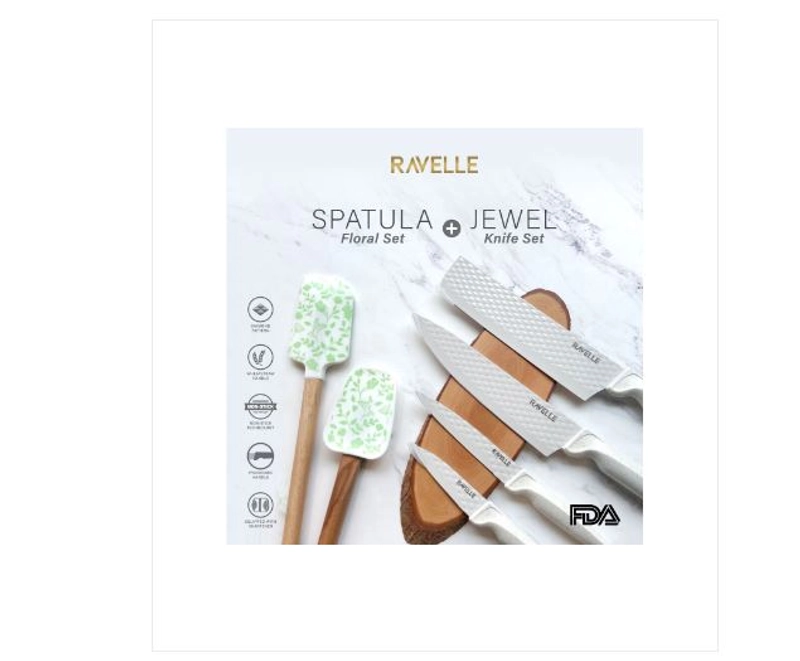 Product image UTAMAMEGA - Pisau Set Ravelle Jewel Knife + Spatula Flower 2 Pcs Type Bundling Set