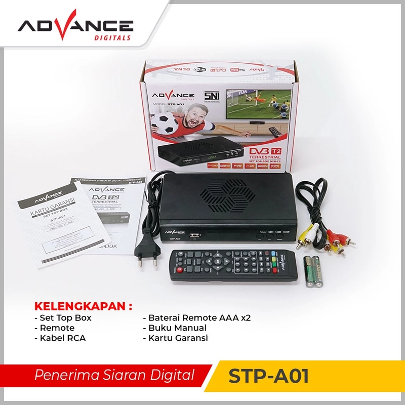 Product image TWINS STATIONERY - Stb Advance STP-A01 Set Top Box DVB-T2 Advance STP-A01 Stb only