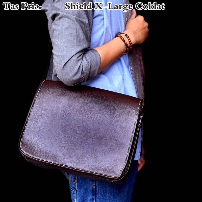Product image Lanc Fashion - Tas Kasual Pria selempang Oscar Jumbo Crossbody Shield WARNA COKELAT