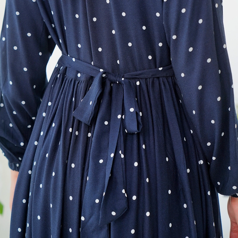 Product image Lusianasae - Yasmin dress Syari Muslimah warna NAVY bahan Rayon Viscose Premium Busui Friendly S NAVY
