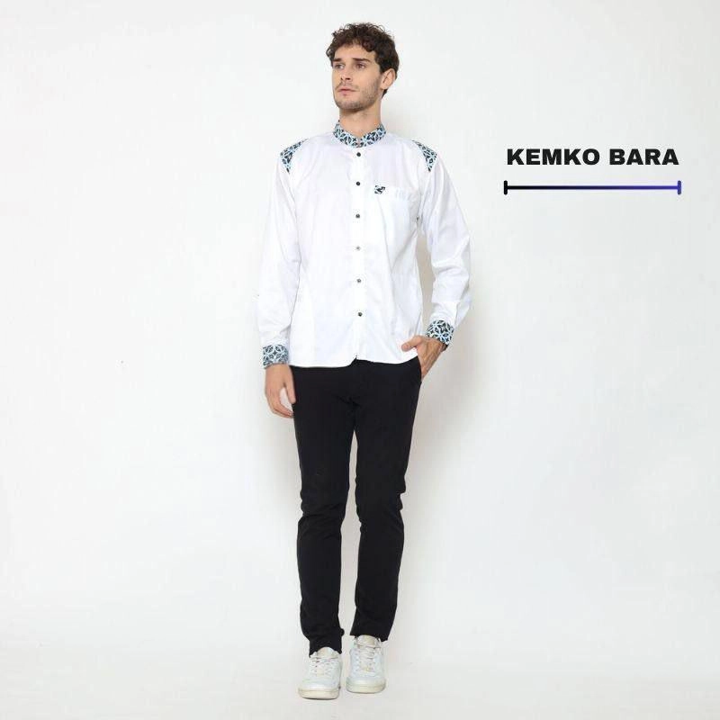 Product image Kois Batik - Kemeja Koko Pria Dewasa Lengan Panjang Motif Bara M Batra putih