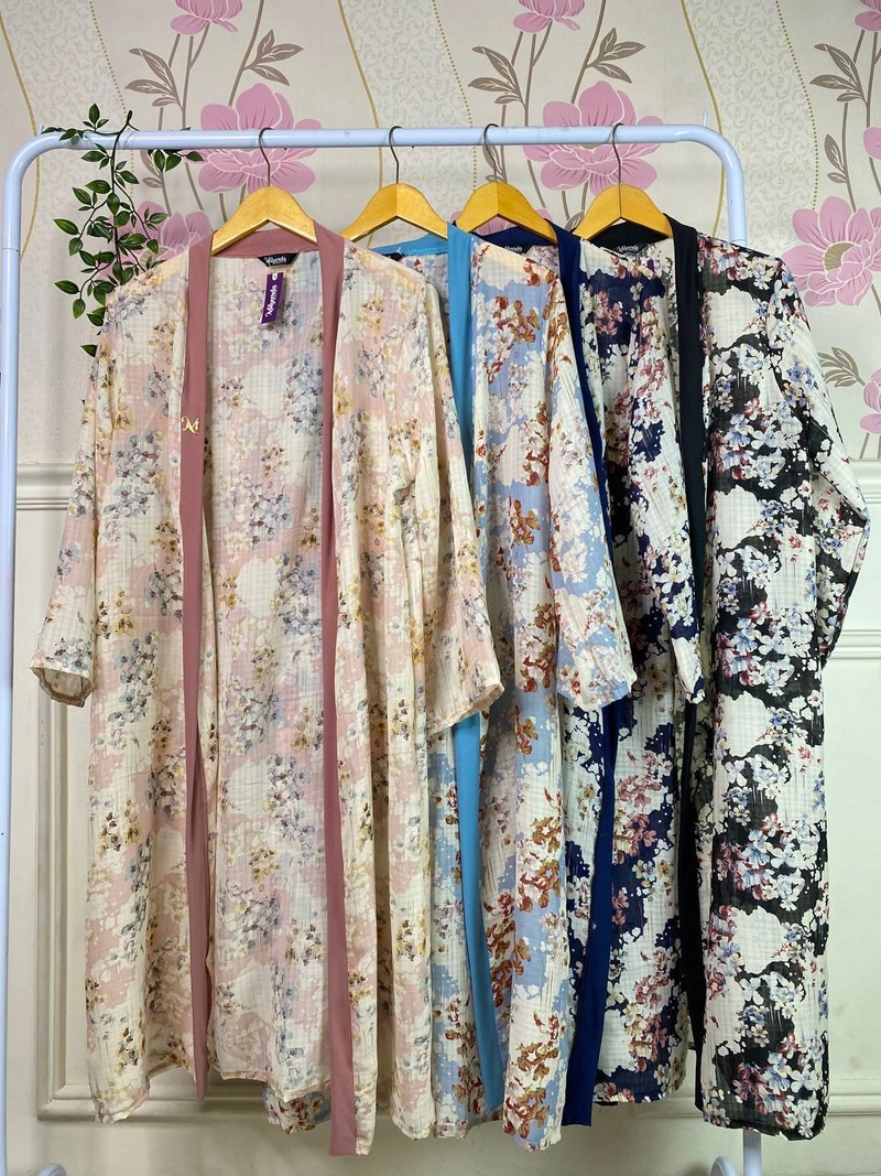 Product image Milyarda Hijab - Milyarda Hijab - Long Outter Motif Milyarda Outer Wanita Kardigan Pakaian Atasan One Size Azrina Dusty Pink