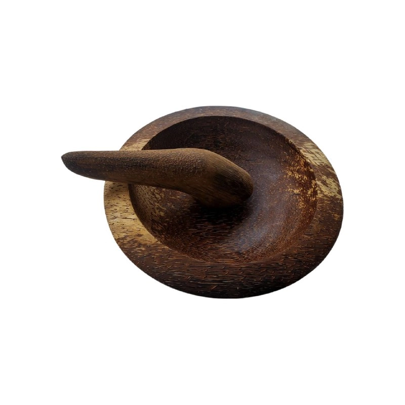 Product image Raqilla - Cobek Kayu Aren + Uleg Kayu Aren cowet kayu aren Ukuran Cowet Ukuran 16 cm