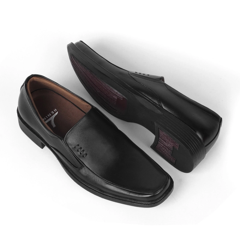 Product image RENINE ALZ 91215 Hitam Sepatu Pantofel Pria Kulit Asli 38 Hitam