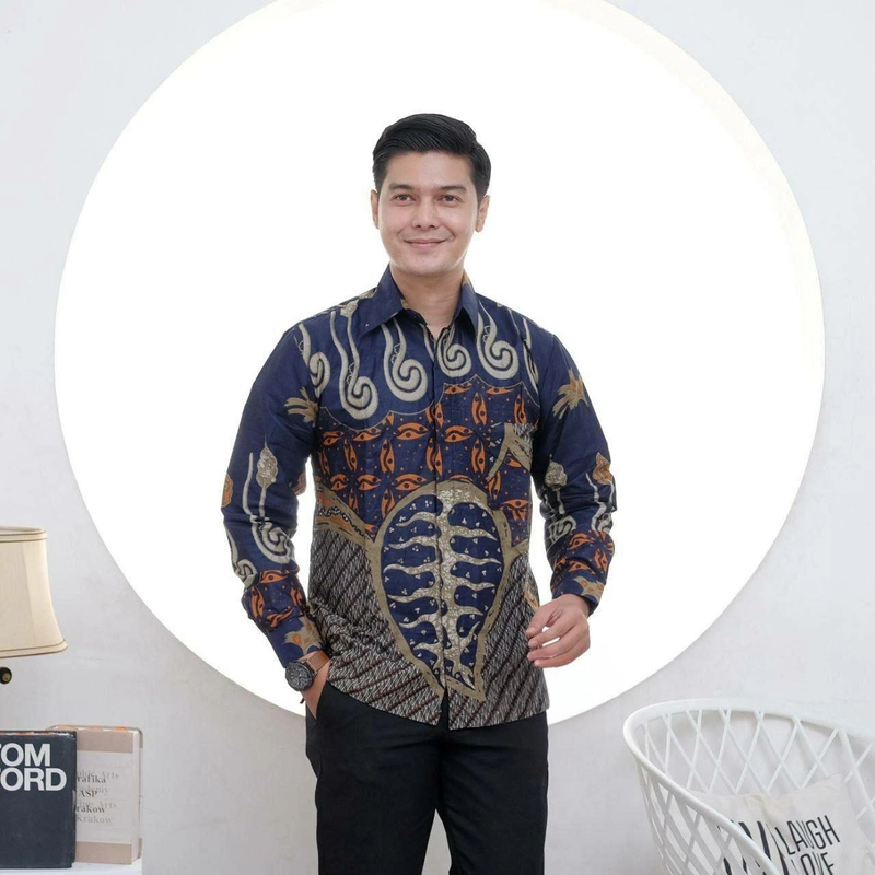 Product image Kois Batik - Batik Coupel Kemeja dan Tunik Kekinian Modern Jumbo Motif melodi navy M Kemeja melodi navy