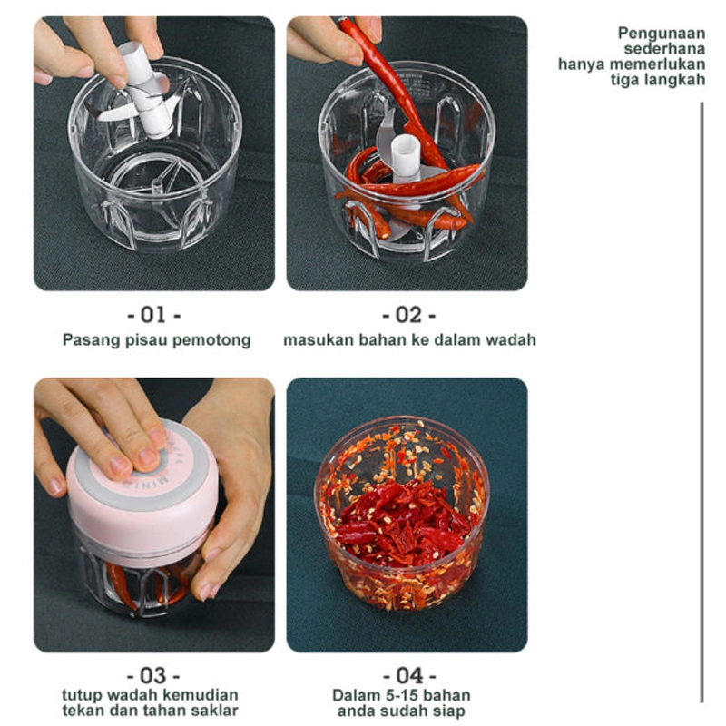 Product image Penghancur Bawang Putih Food Chopper Blender Mini Food Chopper Mini Putih