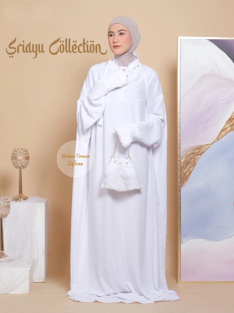 Product image SRIAYU COLLECTION - Mukena Terusan Zafiraa 2 IN 1 NEW ALLSIZE PUTIH