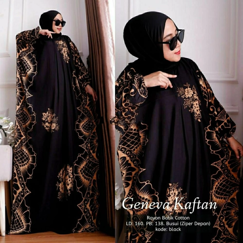 Product image BATIK KAFTAN GENEVA JUMBO Allsize Hitam