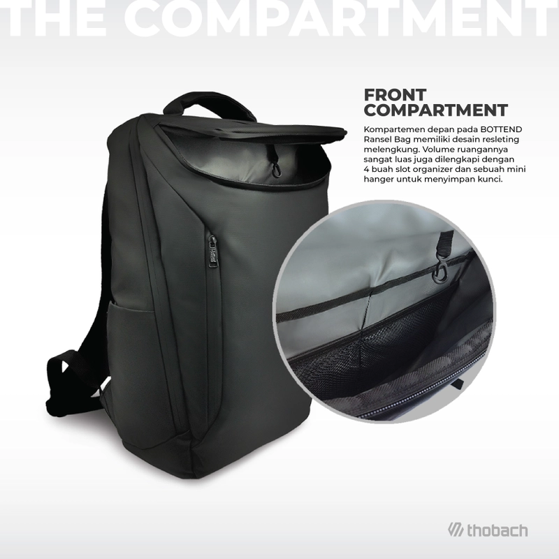 Product image Thobach official - THOBACH Tas Ransel Tas Sekolah Backpack Anti Air Waterproof KING Tas Sekolah 800 gr Black