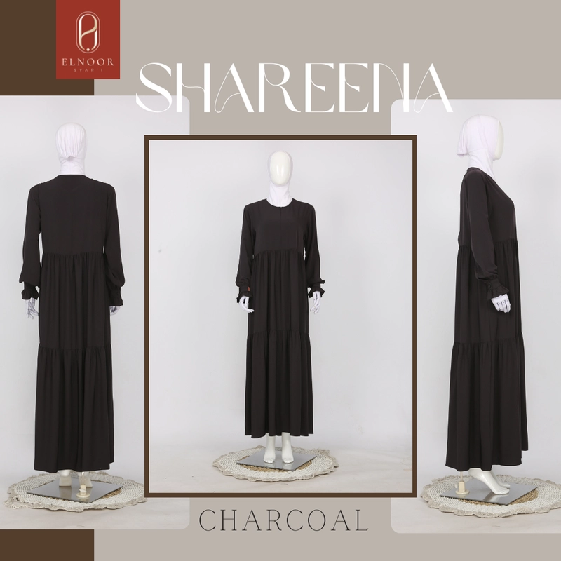 Product image ELNOOR SYARI - Gamis Ied Series Shareena XL Charcoal