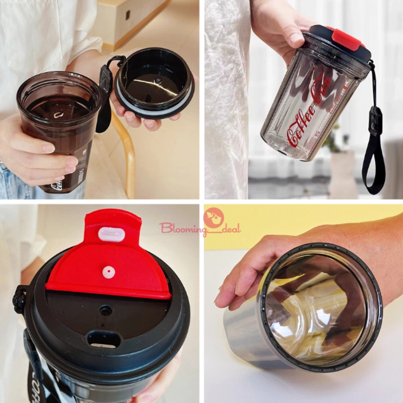 Product image Blooming_Deal - Coffee Cup Tumbler Gelas Kopi Plastik 400ml KJ033 PUTIH