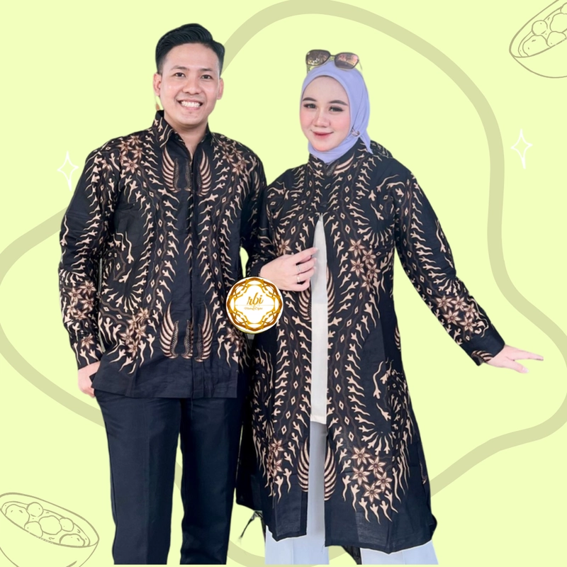 Product image Rambe Batik Indonesia - Batik Couple Azizah A Terbaru Bisa Beli Pisah Bahan Katun Prima Halus Kemeja Saja M Warna A