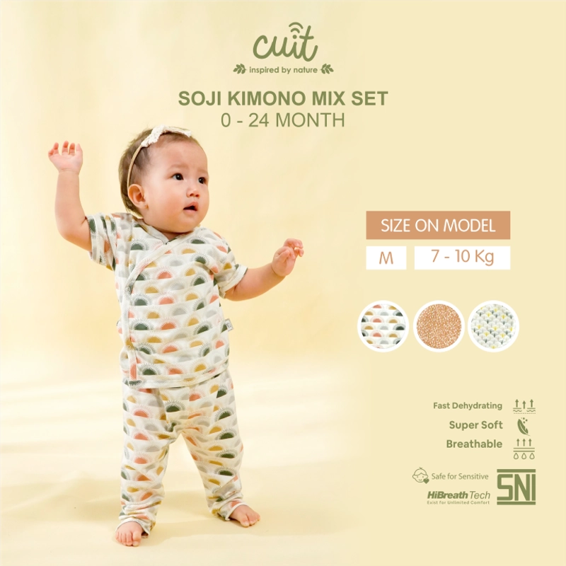 Product image Kintakun Baby - Kintakun Baby X Cuit Kimono Set Bayi Snap Button Mix Tangan Pendek Celana Panjang Anak Soji 0-2 Tahu M (6-12 Bulan) Rainy