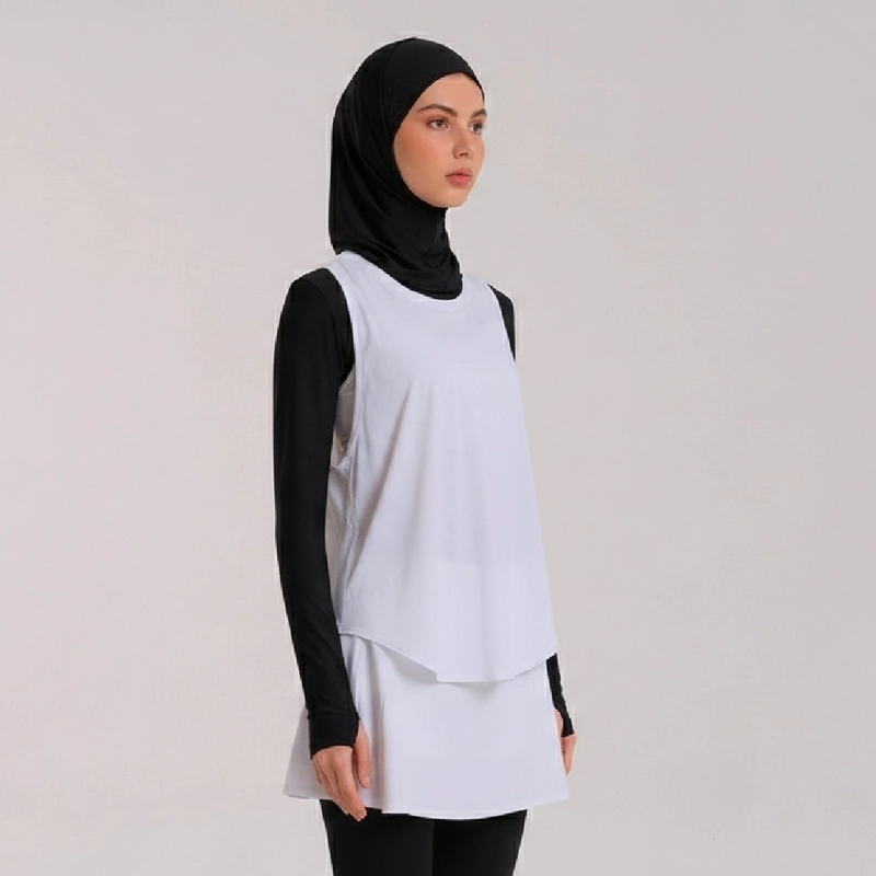 Product image S2023 Heiji - Fitnes Top Singlet Sports Tank Top - Tanktop Sport Ikat Samping 10/XL White