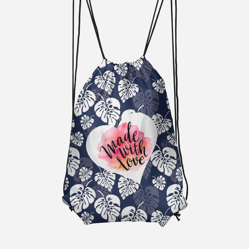 Product image Dewani - Dewani Stringbag Full Print ST-DN03 Tas Serut Seri Daun 35X45 Biru