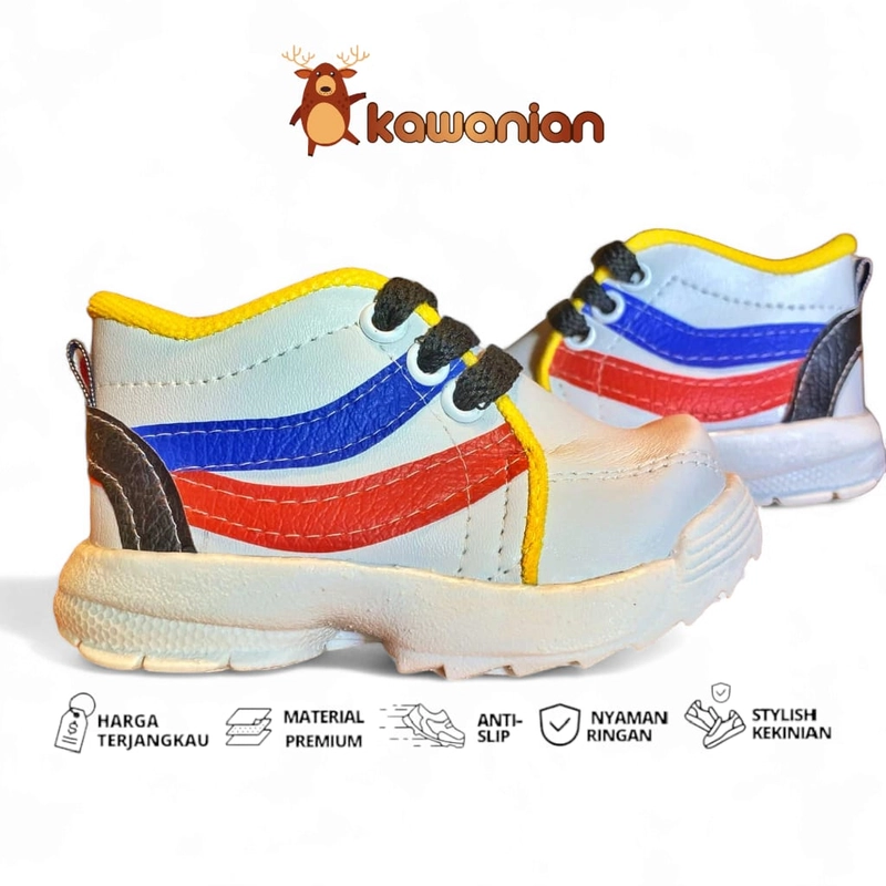 Product image Kawanian - Sepatu Sneakers Anak Laki Laki Motif Garis BIMEE 22 Putih
