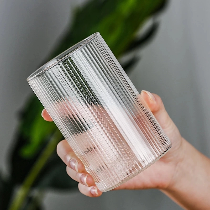 Product image RUMAH RAYA - (PO) Gelas Japanese Striped Heat Resistant 450ml + sendok - SF-455 1 Pcs Putih/Transparent