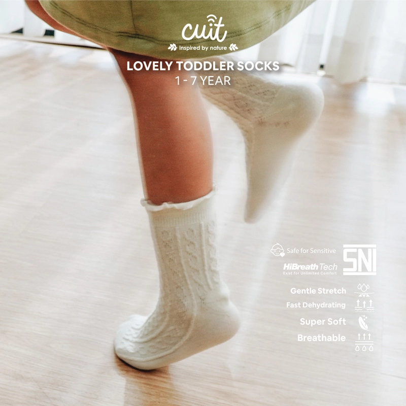 Product image Cuit Ruffle Socks Kaos Kaki Anak Perempuan Lovely 5-7 Year Light Brown