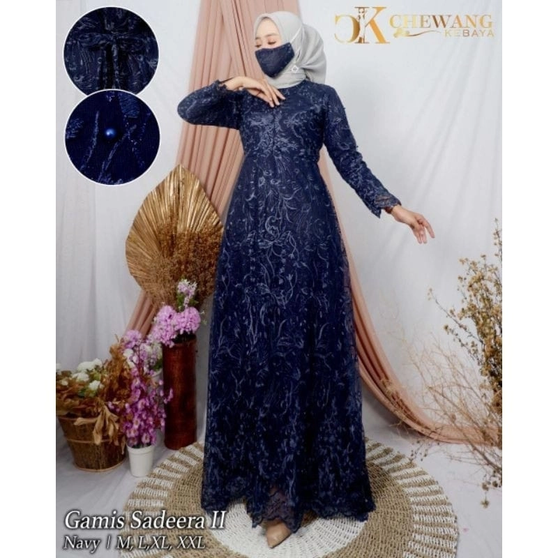 Product image maxi dress brokat farCT realpict XXL navy