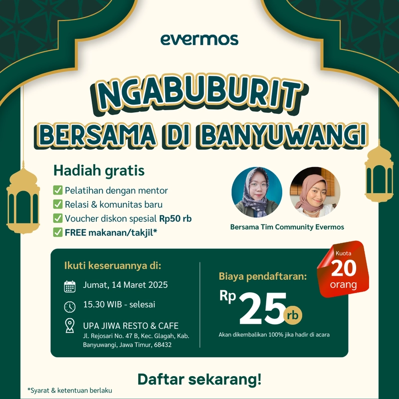 Product image Community & Training Evermos - [OFFLINE] Ngabuburit Bersama Evermos di Banyuwangi