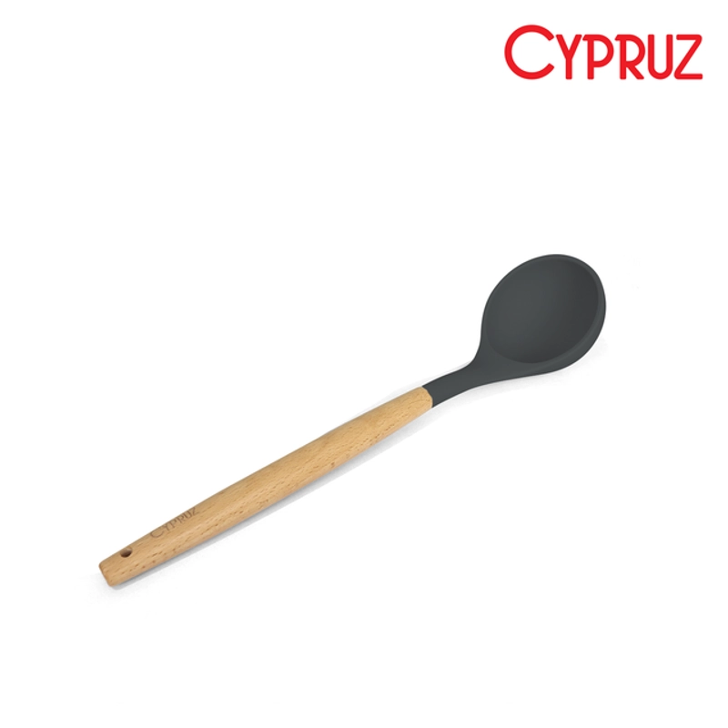 Product image Cypruz Utensil Gg Kayu Kepala Silicone Ladle ABU2 1296X1 AM0932AU AM-0932-AU Grey