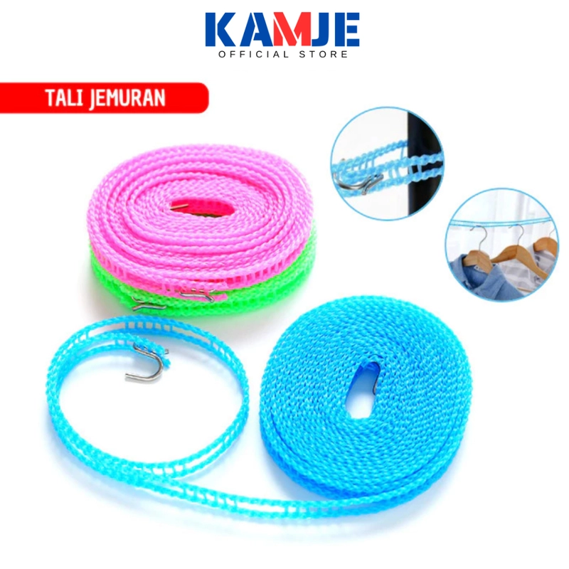 Product image KAMJE Tali Jemuran Gantungan Baju Kuat Dan Kokoh 3M 5M 10M Dengan Pengait KMJ064 KMJ064 3 METER
