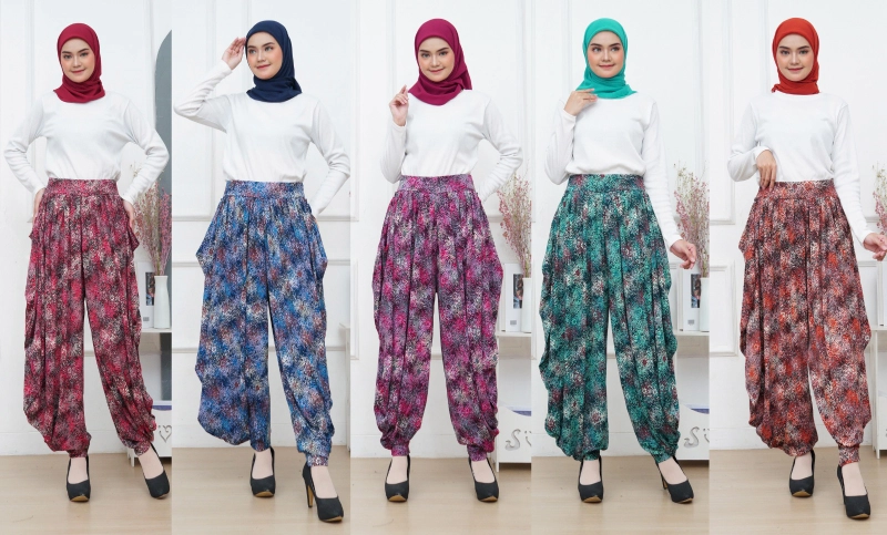 Product image Giat Makmur [TA] - Celana Panjang Aladin Lukis Abstrak Premium Allsize Hijau