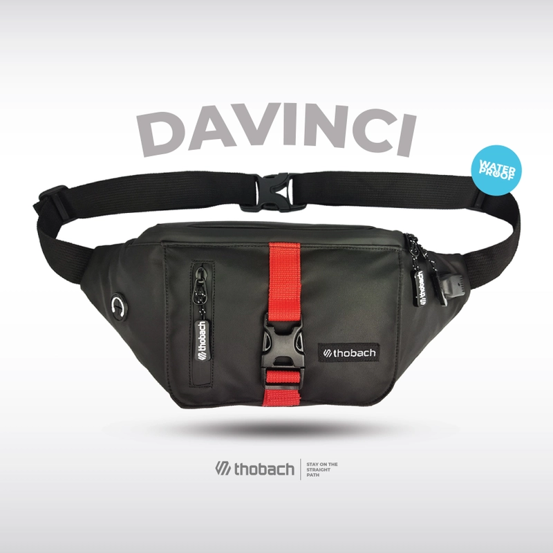 Product image Thobach official - THOBACH Waistbag Anti Air Waterproof DAVINCI All size Black