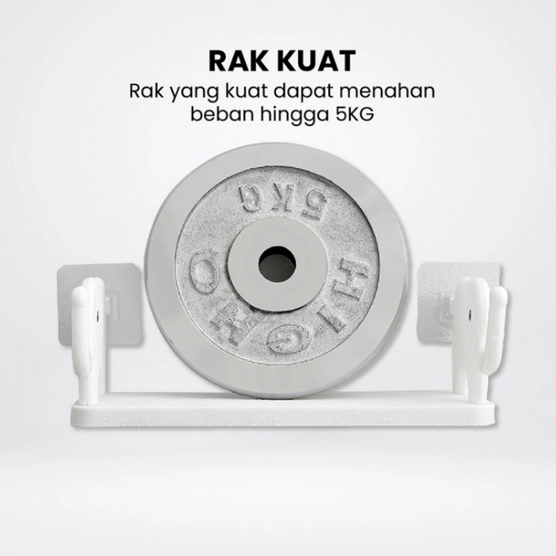 Product image KAHASIL - Rak Dinding Tempel Kamar Mandi Dapur Tanpa Paku Serbaguna Motif Gajah KMJ255 KMJ255 PUTIH