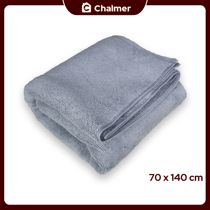 Product image Chalmer - Handuk Mandi Hotel Chalmer 70 x 140 cm Handuk Hotel Premium Tebal 70 x 140cm Abu Muda