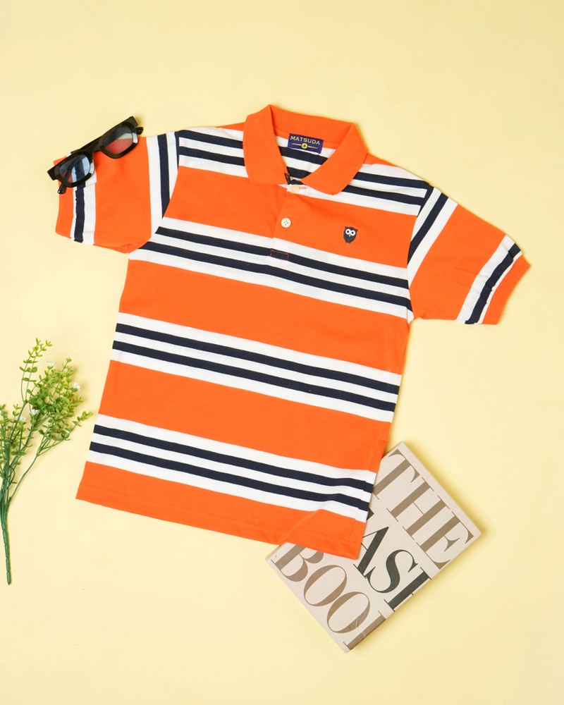 Product image MATSUDA APPAREL - Matsuda baju kaos polo anak laki laki katun umur 2-12 Barry 2 ORANGE