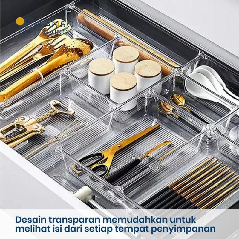 Product image Kanso Living - Kanso Living Bundling 5 in 1 Drawer Organizer Kotak Penyimpanan Sekat 1000 1 Set