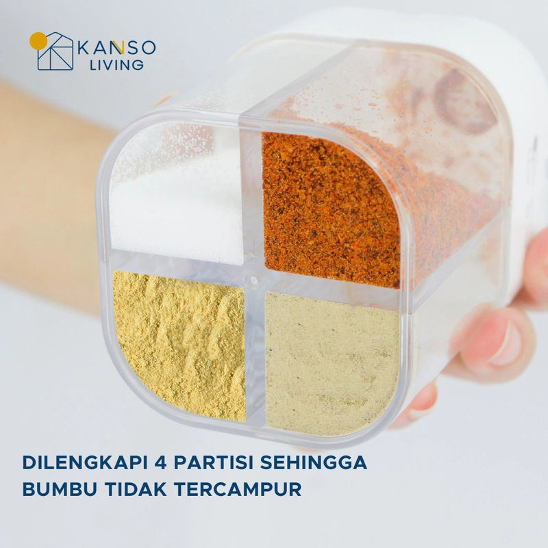 Product image Kanso Living - Kanso Living 4 in 1 Tempat Bumbu Dapur Wadah Bumbu Botol Bumbu Toples 300 Abu-Abu