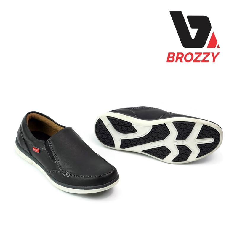 Product image Brozzy - Sepatu Kerja Formal Original Brozzy BZ52 Kulit PU 39 Hitam
