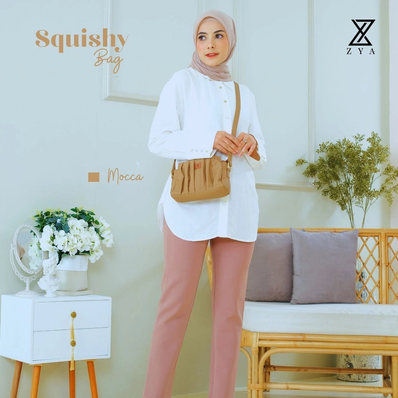 Product image Fashopid - ZYA TAS SELEMPANG WANITA SQUISHY BAG ALL MOKA