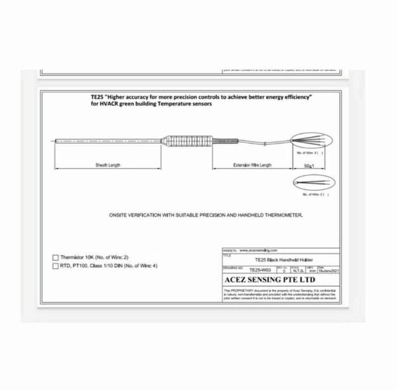Product image Sparepart Industri - TE25 Acez Sensing High Accuracy Sensor RTD PT100 Accuracy 003C TE 25 500 gram Baru