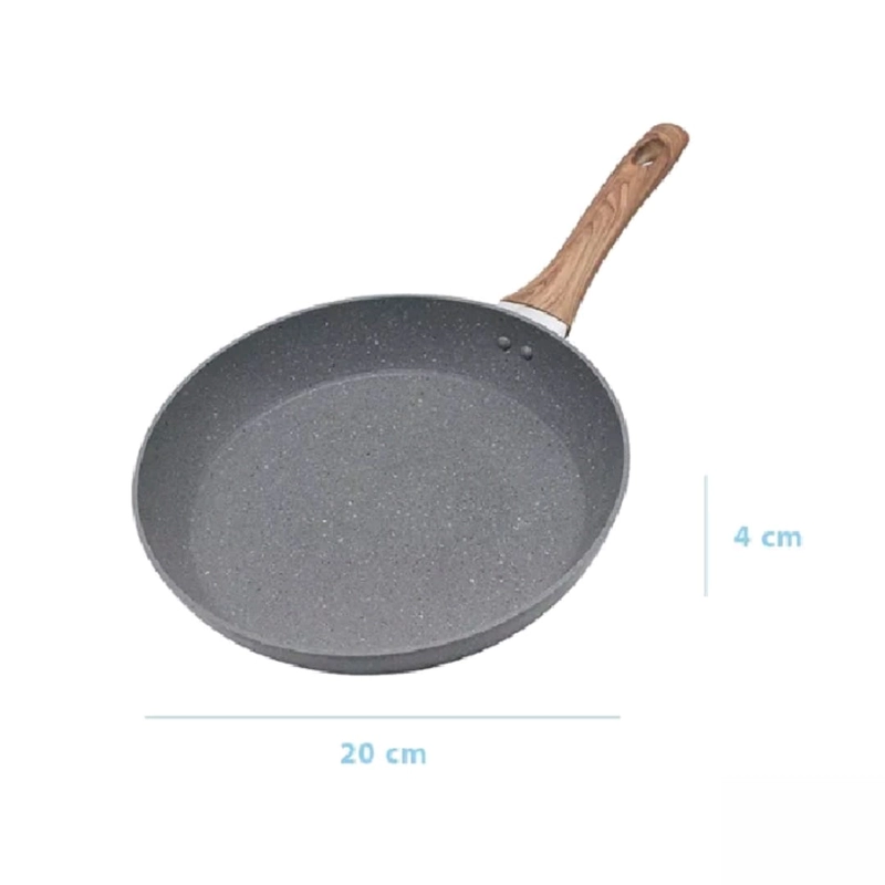 Product image Fafa Store 20 - Wajan Penggorengan Frypan Anti Lengket Marble Granit Abu Frypan 20 cm