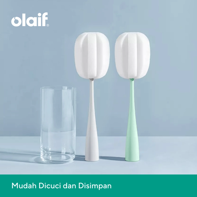 Product image Olaif Bottle Cleaning Sponge - Sikat Spons Pembersih Botol / Gelas / Tongkat Pembersih Botol Warna Hijau