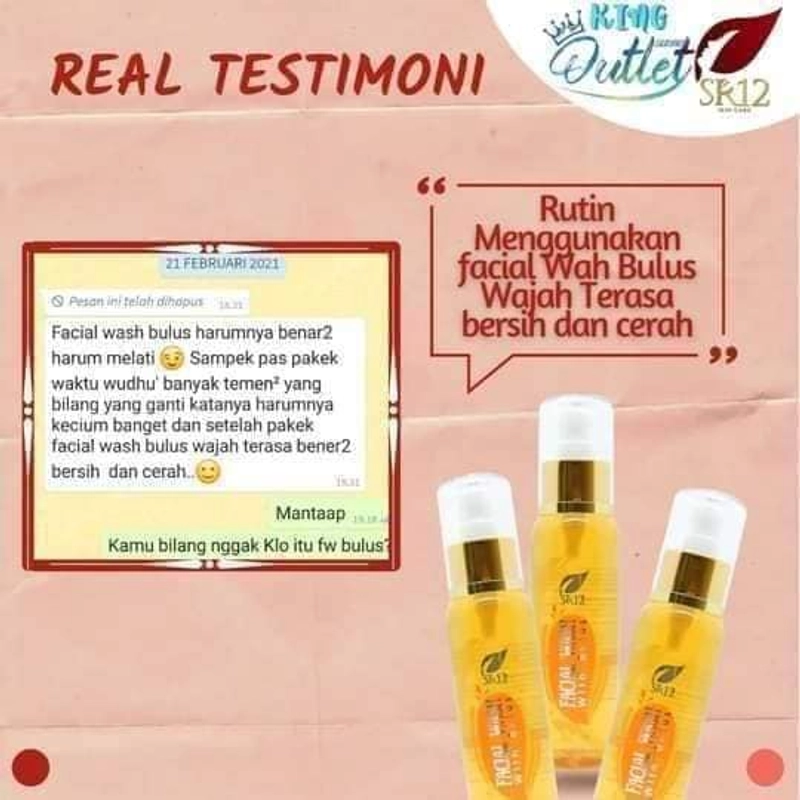 Product image SR12 Facial Wash Bulus Mencerahkan Dan Mengontrol Kulit Berminyak 100 ml Fw Bulus
