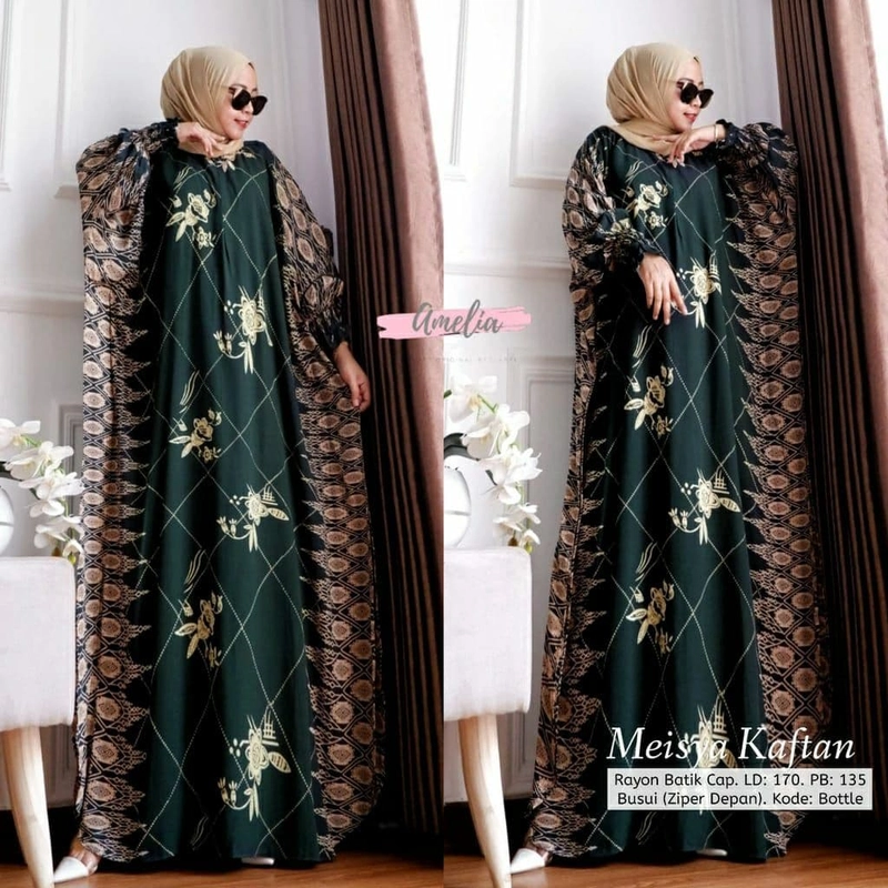 Product image Kaftan Meisya - Kaftan Wanita Jumbo Rayon Tie Dye Premium Gamis Dress Kekinian Bigsize LD 170 cm All Size Botol
