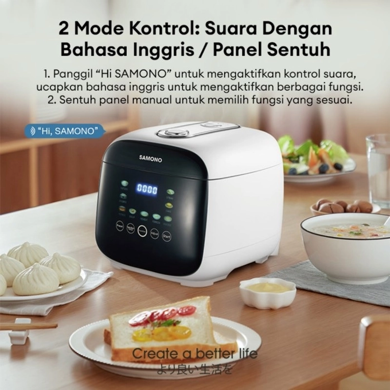 Product image UTAMAMEGA - Rice Cooker/Magic Com Smart SAMONO SW-RCED10 Dengan Perintah Suara Kapasitas 1 Liter Warna Random