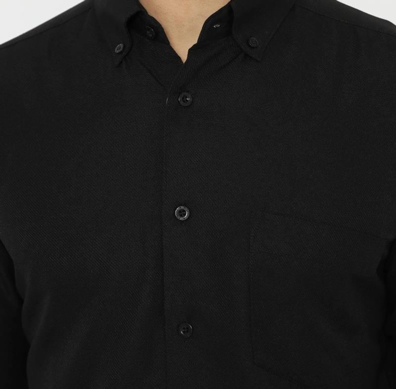 Product image MR DEE - Kemeja panjang pria hitam katun M Hitam