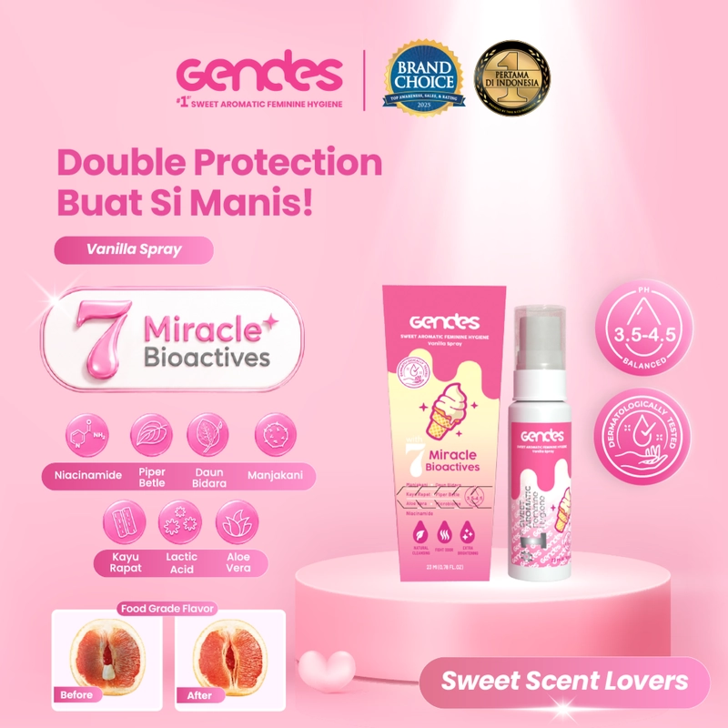 Product image GENDES - Gendes Sweet Aromatic Feminine Care Spray with Vanilla 7 Miracle Bioactives 23ml Vanilla