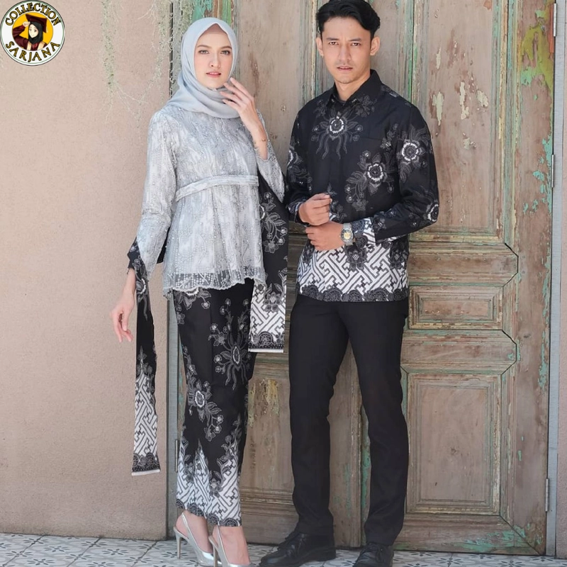 Product image COLLECTION SARJANA - KEBAYA BATIK COUPLE RIANA - ORI DAN MURAH- TUNANGAN KEMEJA M ABU