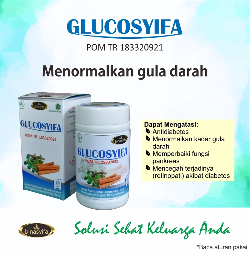 Product image GLUCOSYIFA Obat Herbal Diabetes Luka Penurun Gula Darah Tinggi Kencing Manis Kapsul Binasyifa Herbal 60 kapsul Herbal